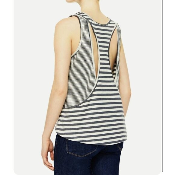 LOVERS + Friends Tank Top Gray White Stripes NWOTS (o) - Picture 2 of 5